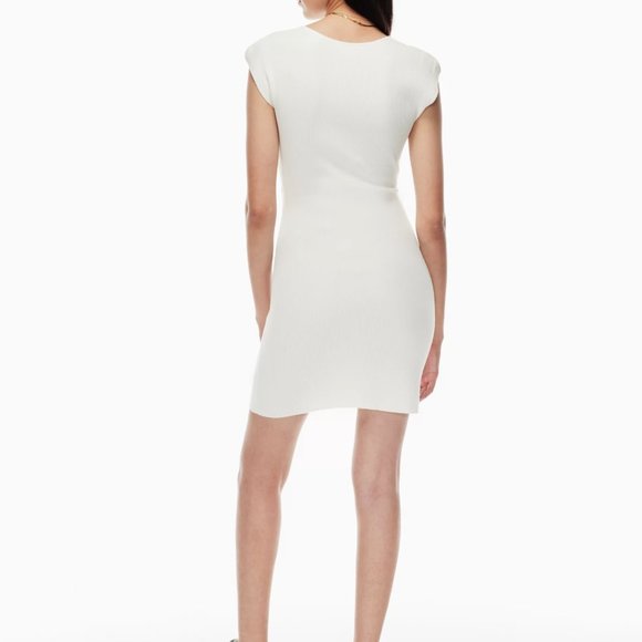 Aritzia - Wilfred Free Cut-out Knit Mini Dress - NWT  - White/Espace - Picture 5 of 5
